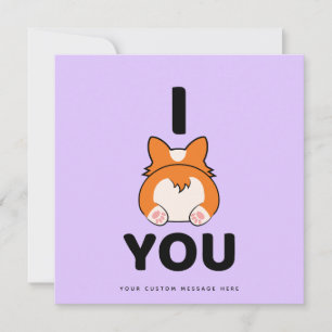 Carte personnalisée Corgi Love