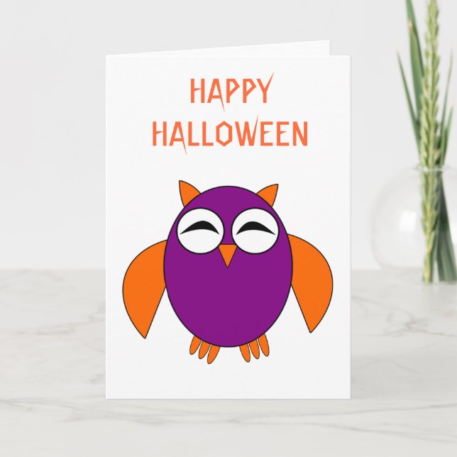 Carte personnalisée Cute Halloween Owl (Devant)