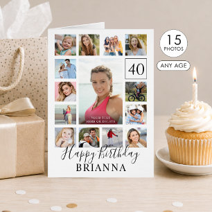 Carte personnalisée d'anniversaire 15 Photo pour t