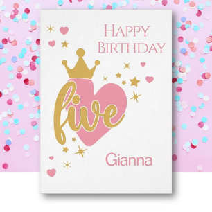 Carte personnalisée d'anniversaire 5 ans