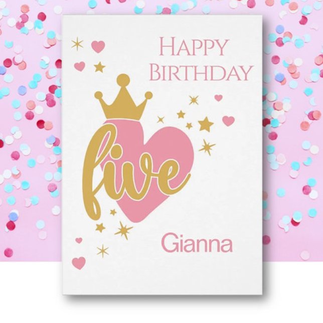 Carte personnalisée d'anniversaire 5 ans (Créateur téléchargé)