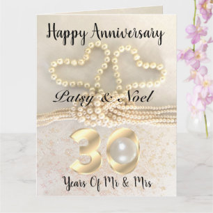 Carte personnalisée de 30e anniversaire de mariage