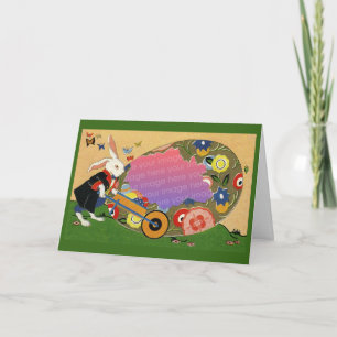 Carte personnalisée de découpe d'oeufs de Pâques