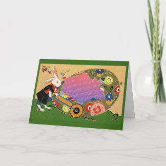 Carte personnalisée de découpe d'oeufs de Pâques
