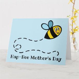 Carte personnalisée de fête des mères abeille à mi