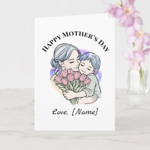 Carte personnalisée de fête des mères pour maman e