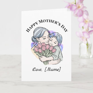 Carte personnalisée de fête des mères pour maman e