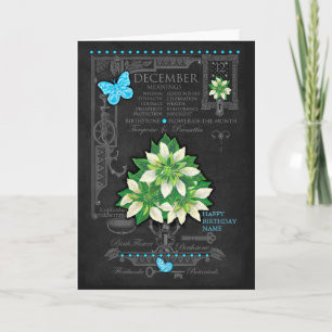 Carte personnalisée de fleur de naissance de décem