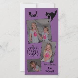 Carte personnalisée de Halloween (chat,