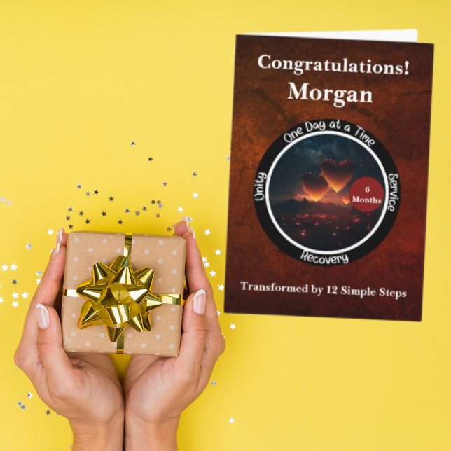 Carte personnalisée de jalons de sobriété - Cœurs (Créateur téléchargé)