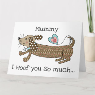 Carte personnalisée de la fête des mères teckel ch