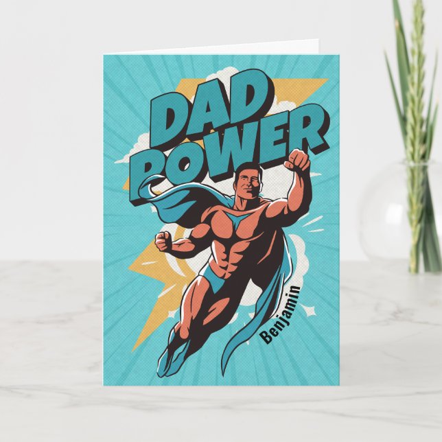 Carte personnalisée de la Fête des Pères Dad Power (Devant)
