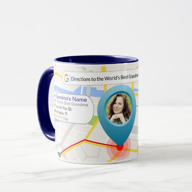 Carte personnalisée de la Meilleure Mug grand-mère (Devant gauche)