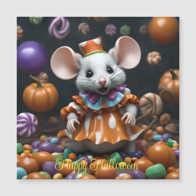 carte personnalisée de l'halloween de souris migno (Devant)