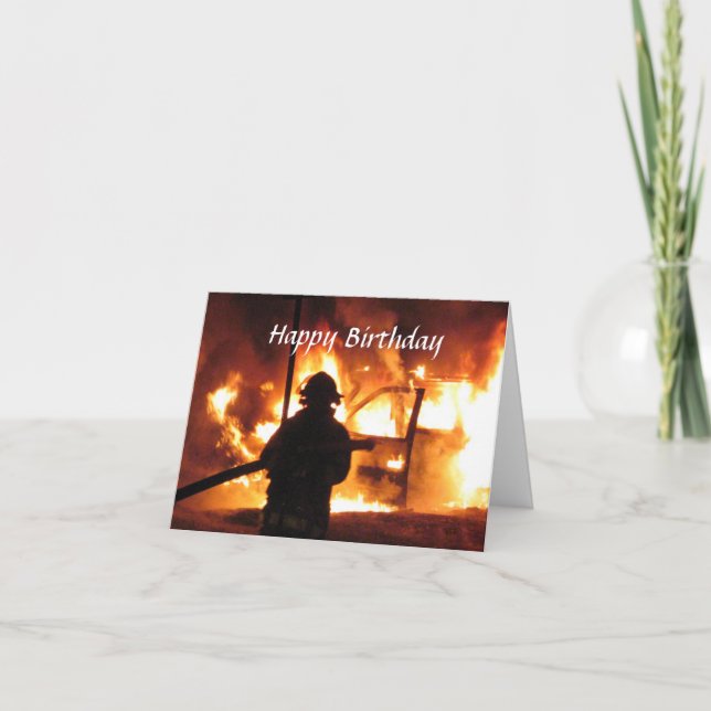 Carte personnalisée de pompier avec manche (Devant)