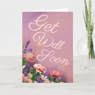 Carte personnalisée de vœux de rétablissement Fleu