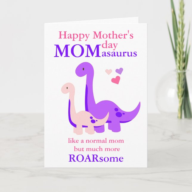 Carte personnalisée Dinosaur Mother's Day (Devant)