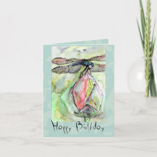 Carte personnalisée Dragonfly Happy Birthday