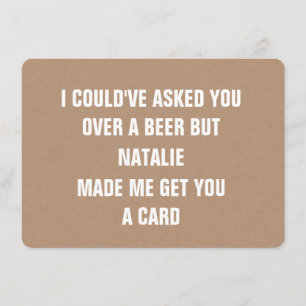 Carte personnalisée drôle demande témoin mariage