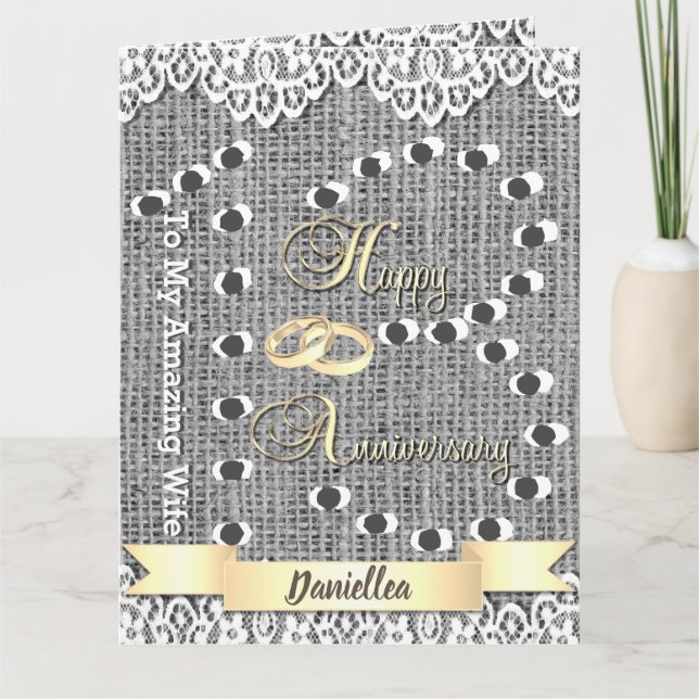 Carte personnalisée du 13e anniversaire pour femme (Devant)