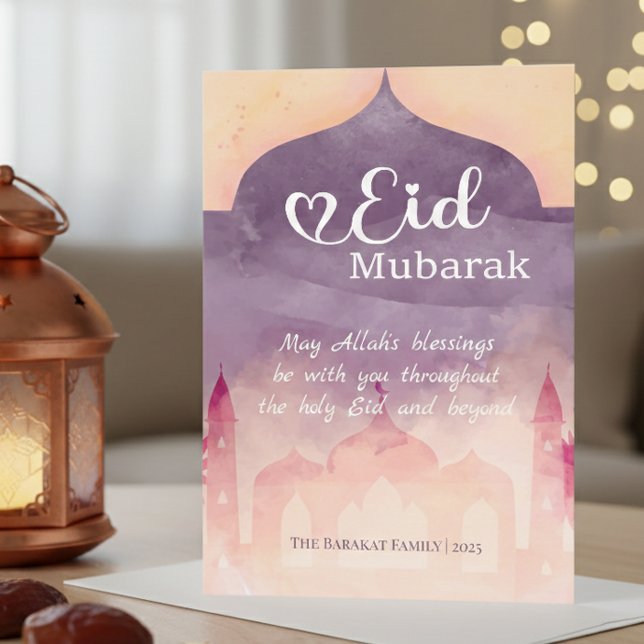 Carte personnalisée Eid Mubarak avec motif de mosq (Créateur téléchargé)