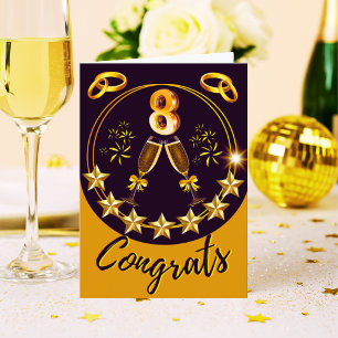 Carte personnalisée en bronze 8e anniversaire Coup