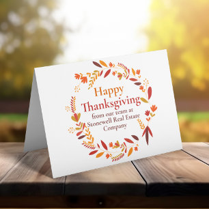 Carte Personnalisée Entreprise Thanksgiving Belle Automn