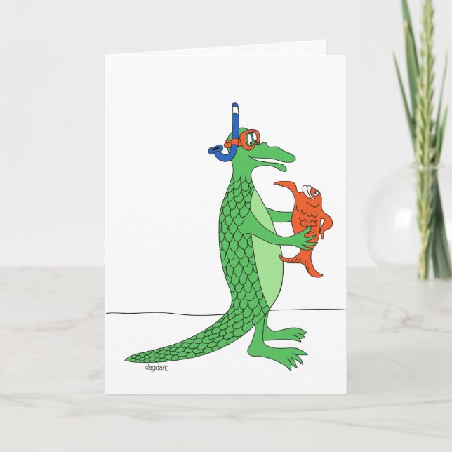 Carte personnalisée Fishy Alligator (Devant)