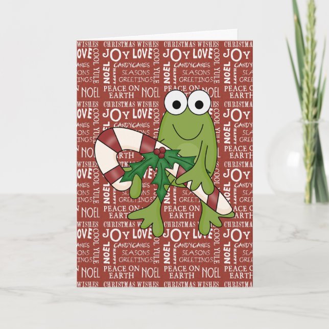 Carte personnalisée Frog Hoppy Holidays (Devant)