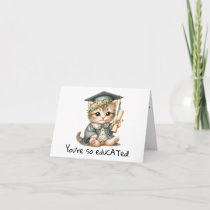 Carte personnalisée Funny Cat Graduation Card