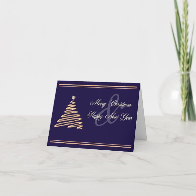 Carte personnalisée Gold Christmas Tree (Devant)