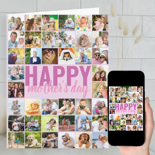 Carte personnalisée grande collage photo pour la f