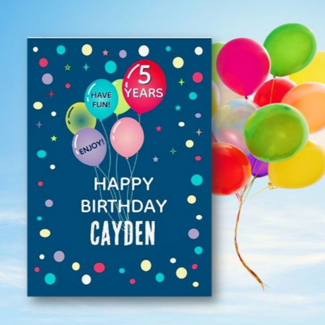 Carte personnalisée Joyeux 4e anniversaire pour en (Créateur téléchargé)