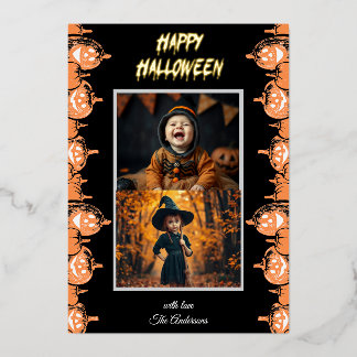 Carte personnalisée "Joyeux Halloween" à deux phot