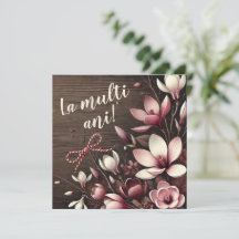 Carte personnalisée "La Mulți Ani" Crocus rustique