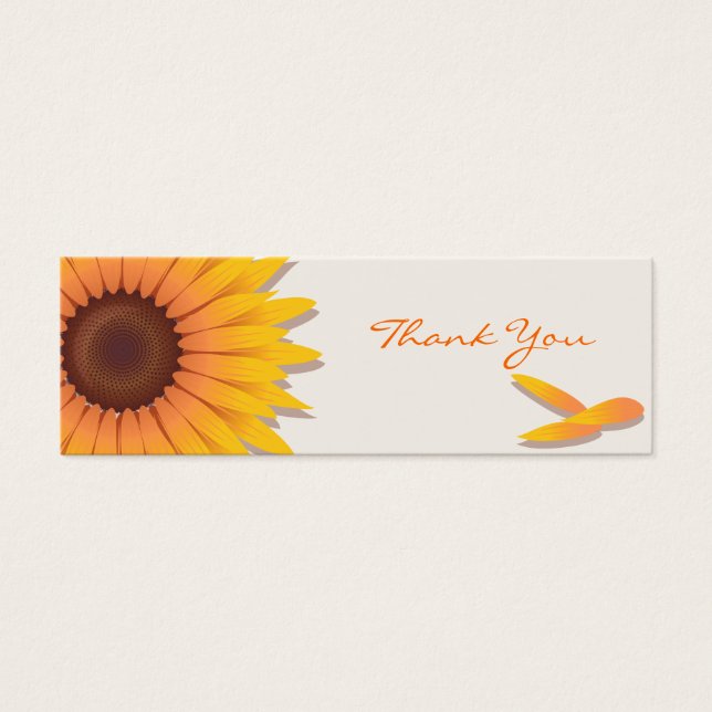 Carte personnalisée Merci de tournesol (Devant)