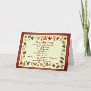 Carte personnalisée minimale pour Friendsgiving d'