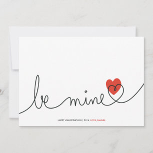 Carte personnalisée moderne minimaliste Valentine