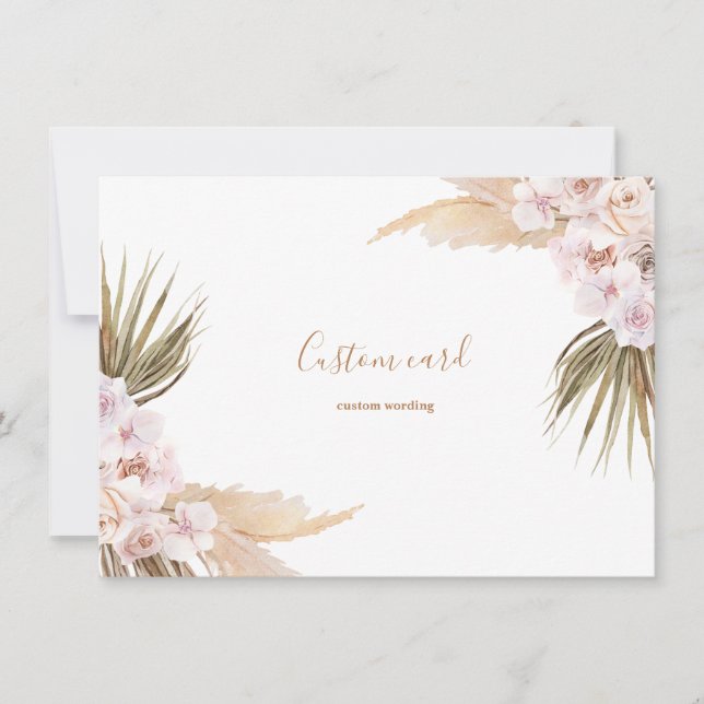 Carte personnalisée Pampas grass boho