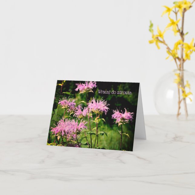 Carte personnalisée Polonaise Get Well Flower Natu (Fleur jaune)