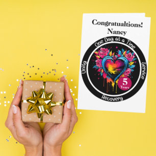 Carte personnalisée pour anniversaire de sobriété