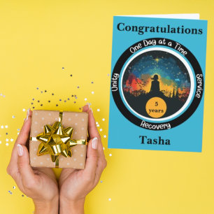 Carte personnalisée pour anniversaire de sobriété