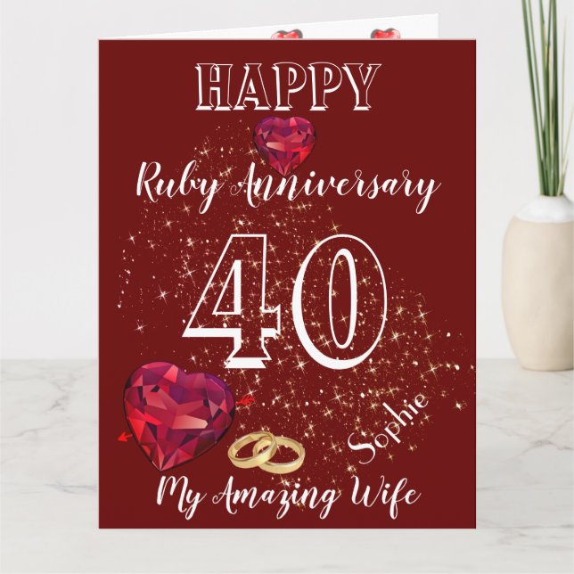 Carte personnalisée pour le 40e anniversaire de Ru (Devant)