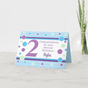 Carte personnalisée pour le deuxième anniversaire