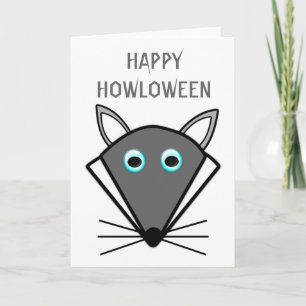 Carte personnalisée pour le loup d'Halloween