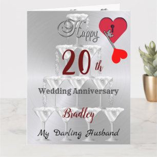 Carte personnalisée pour les 20 ans de mariage pou