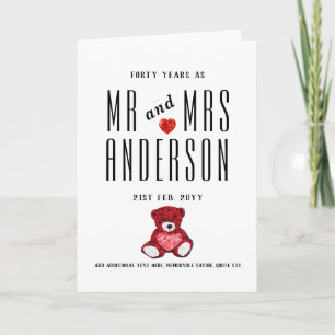 Carte personnalisée pour les 40 ans de mariage RUB