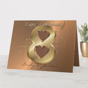 Carte personnalisée pour les 8 ans de mariage en B