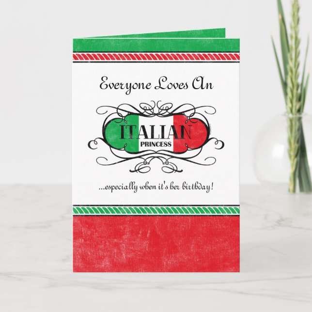Carte personnalisée Princesse italienne (Devant)