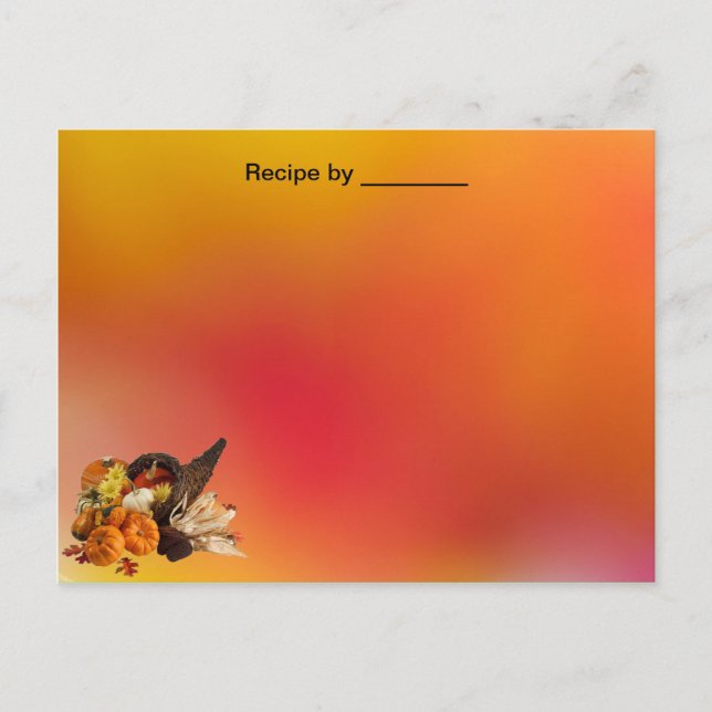 Carte personnalisée Recette Couleurs Automne (Devant)